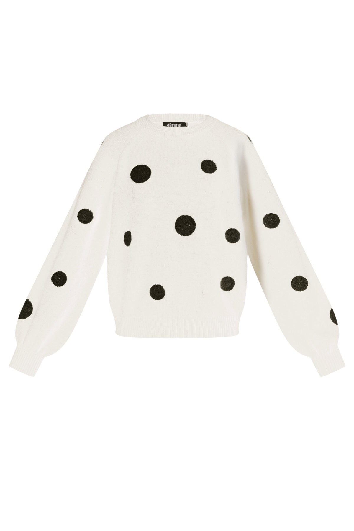 Knitted Polyester Fiber Women's Knit Sweaters Casual Polka Dots
