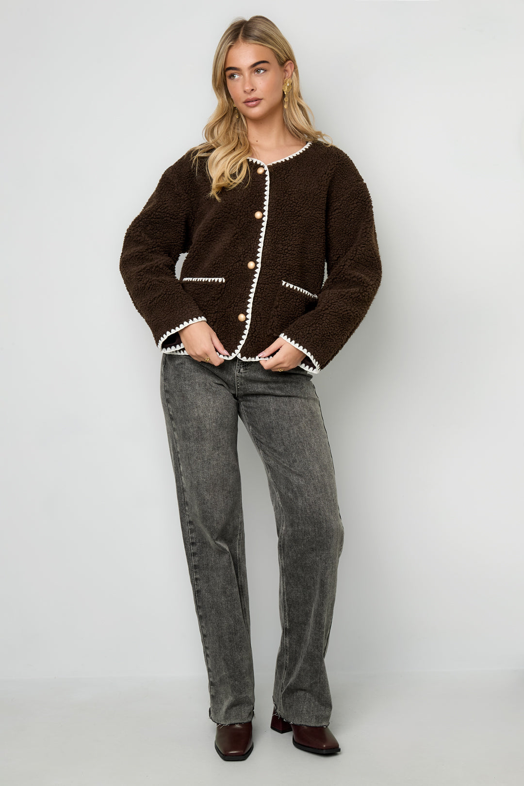 Woven Polyester Fiber Women's Jacket Casual Fall/Winter Color Clash