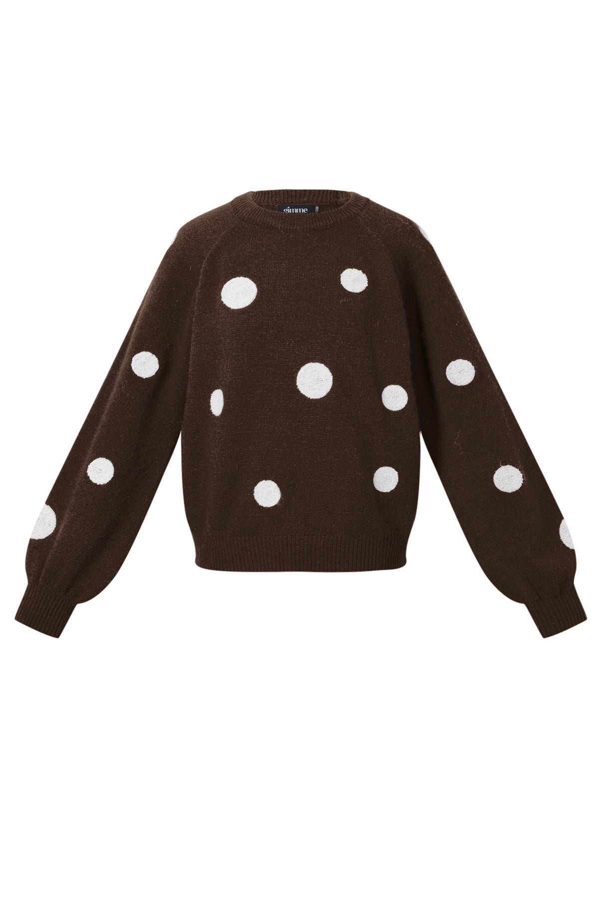 Knitted Polyester Fiber Women's Knit Sweaters Casual Polka Dots