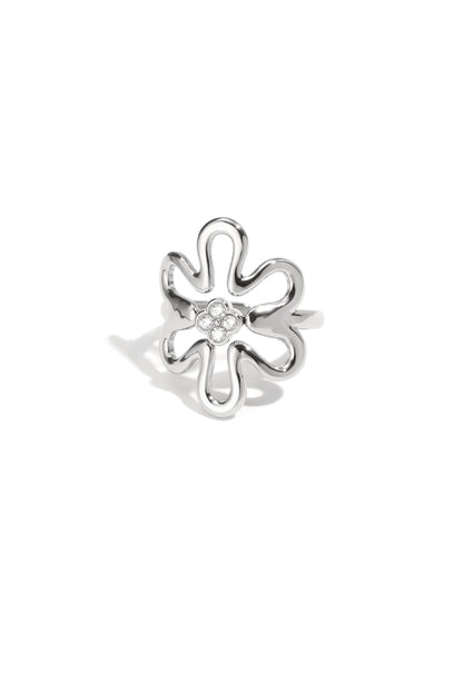 Stainless Steel Statement Rings Flower Casual Daily Simple Series Women's jewelry